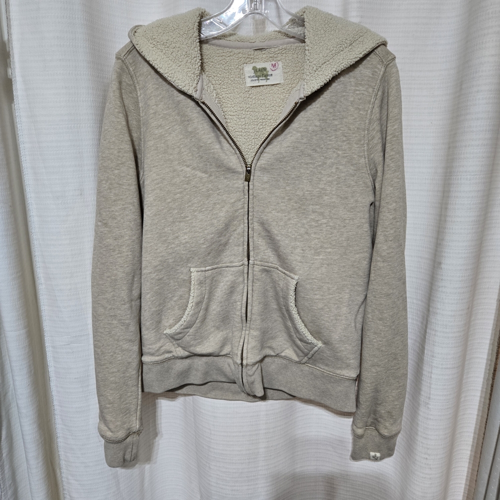 J Crew Cozy Beige Zip-Up Hoodie